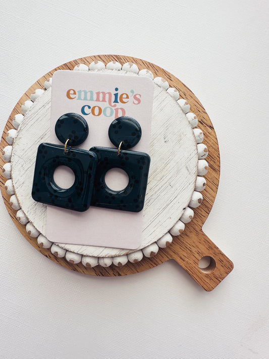 dark navy & black dotted dangles