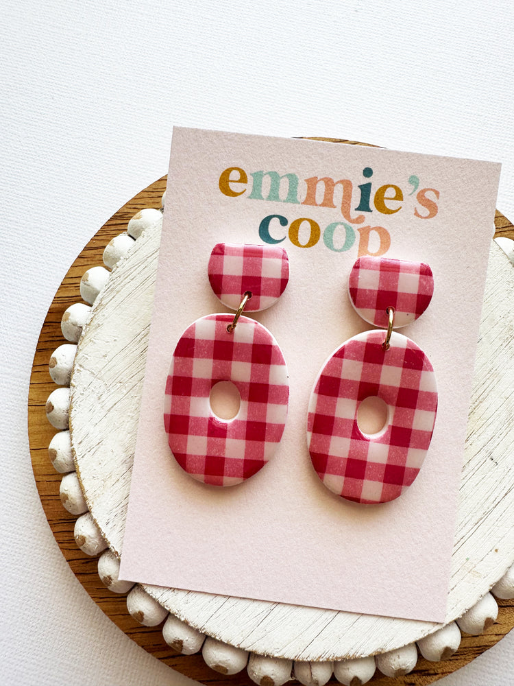 Red gingham dangles