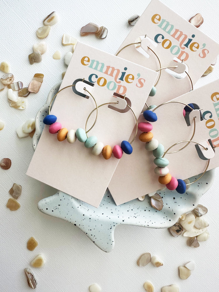 Clay beaded hoops