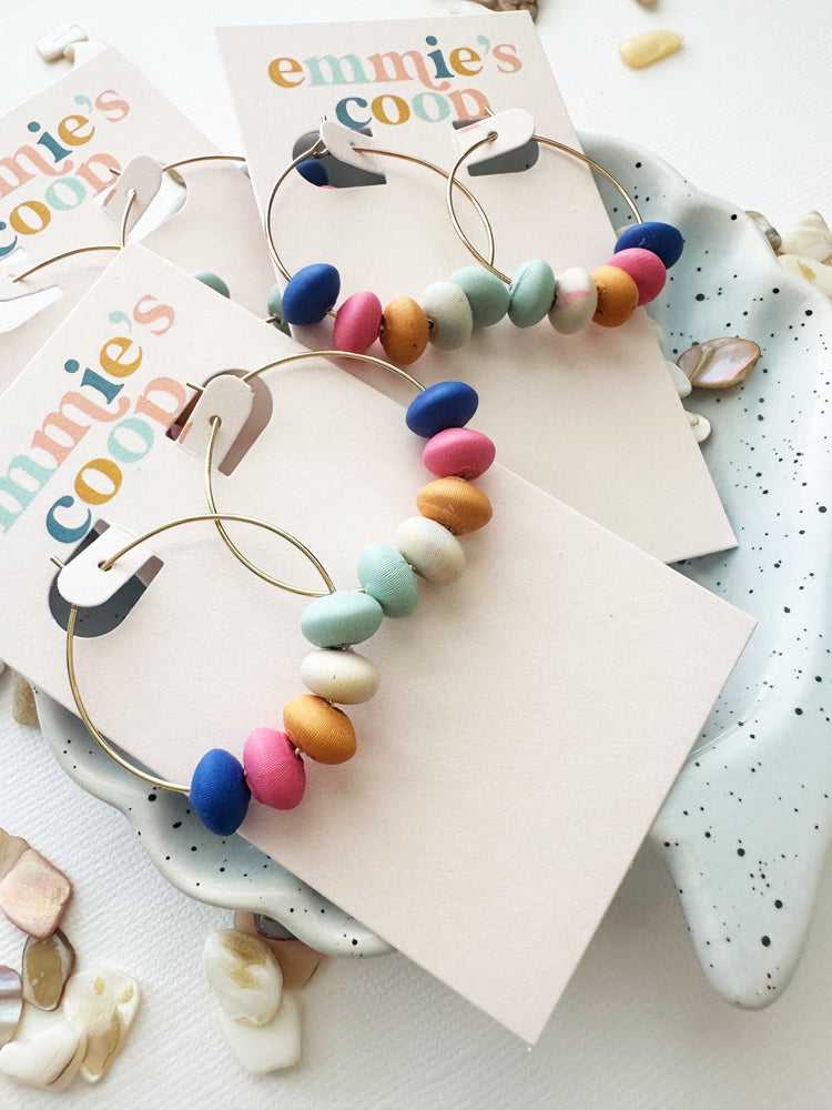 Clay beaded hoops
