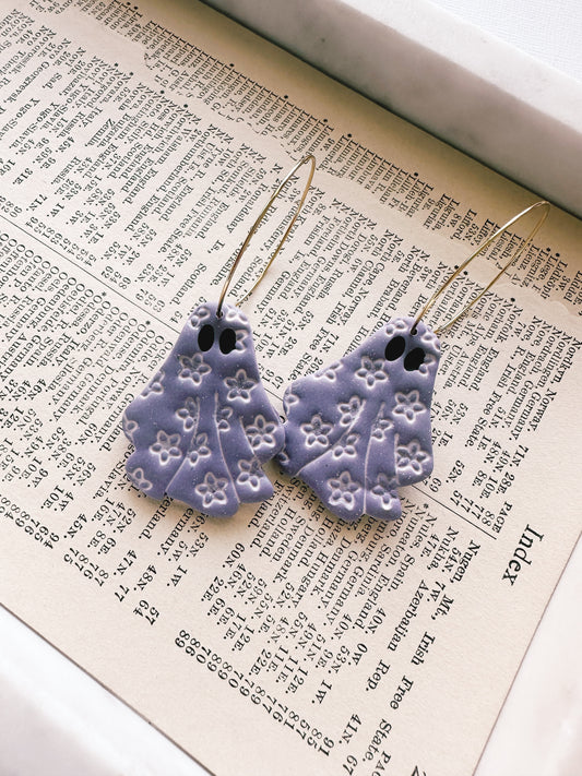 floral ghostie hoops // two colors