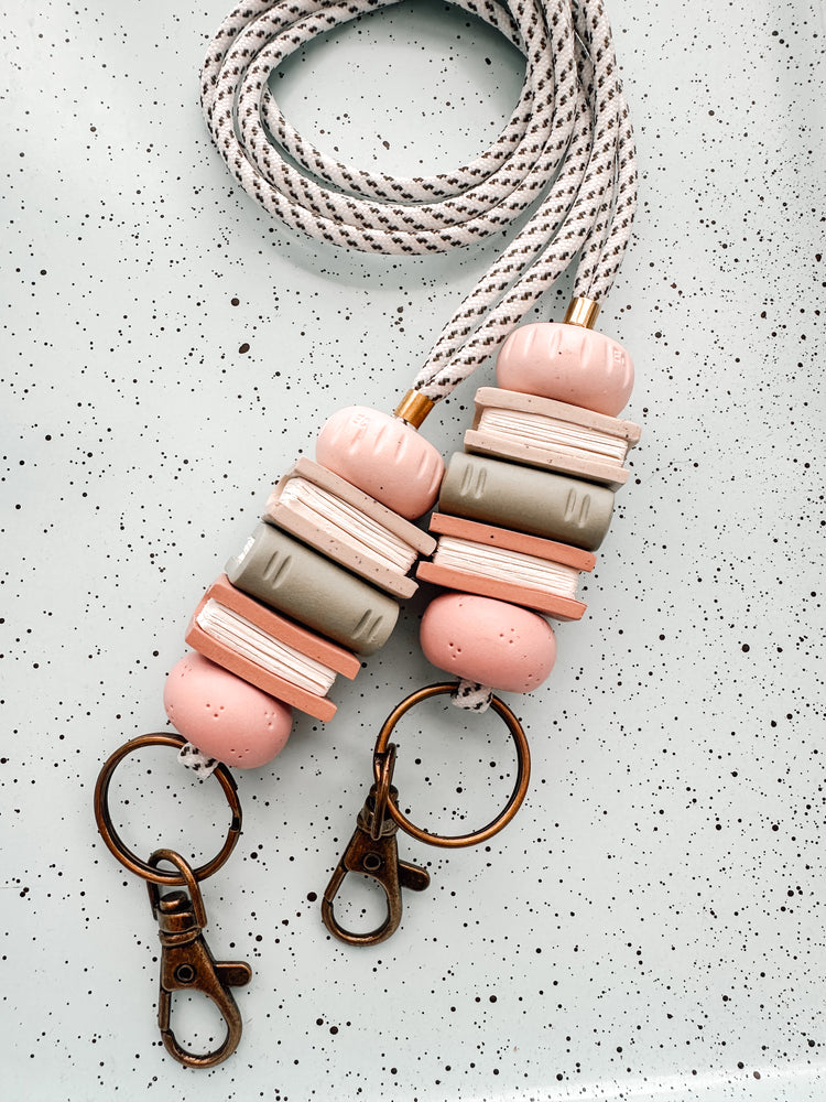 book lanyard // pinks & neutrals