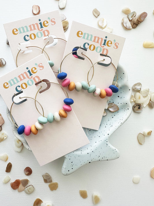 Clay beaded hoops
