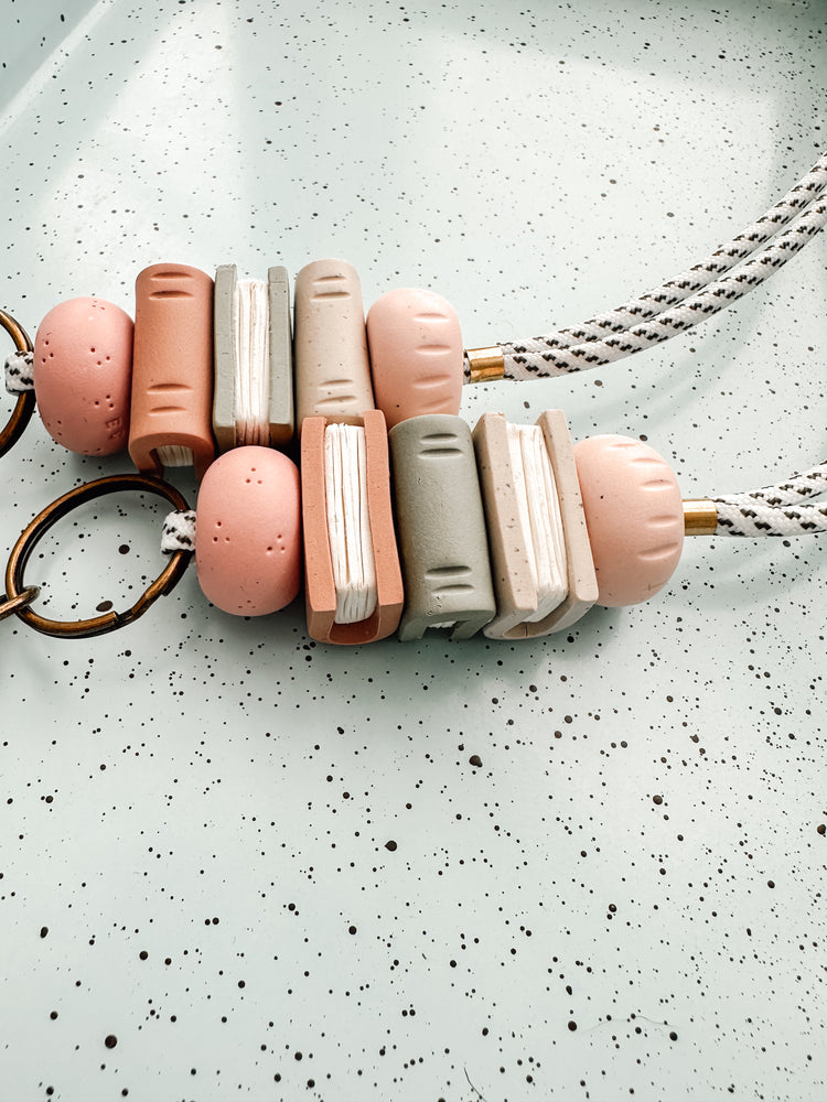 book lanyard // pinks & neutrals