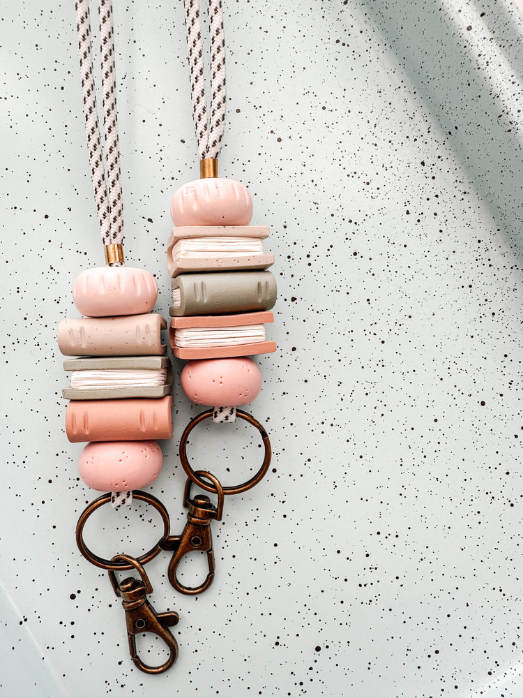 book lanyard // pinks & neutrals