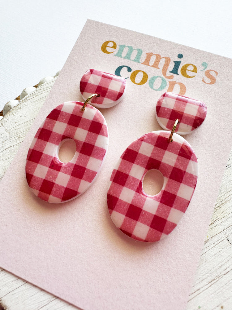 Red gingham dangles