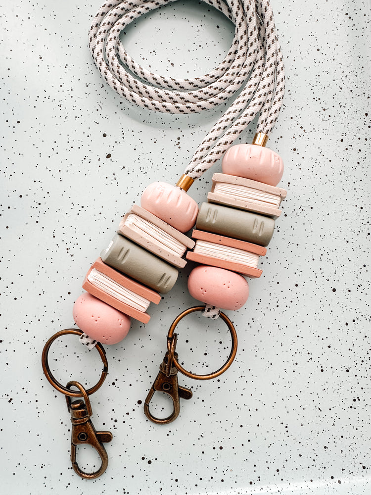 book lanyard // pinks & neutrals