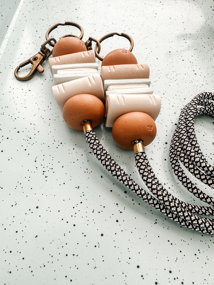 book lanyard // caramel & neutrals