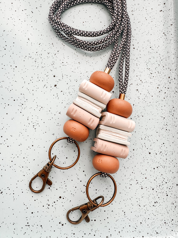 book lanyard // caramel & neutrals