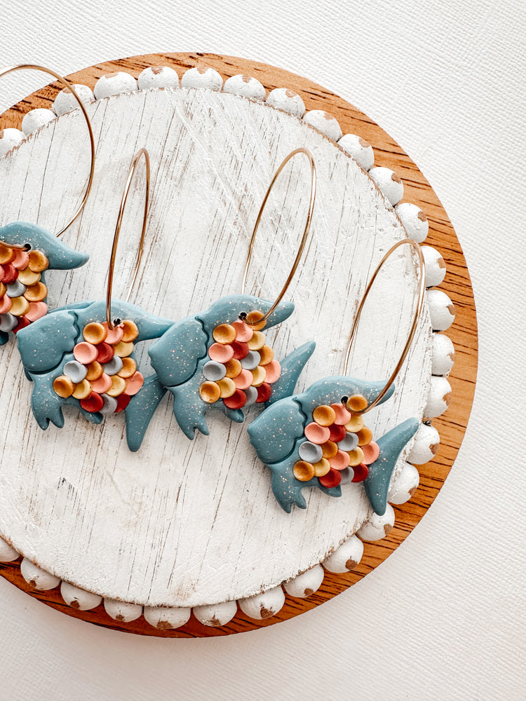 pastel rainbow fish hoops