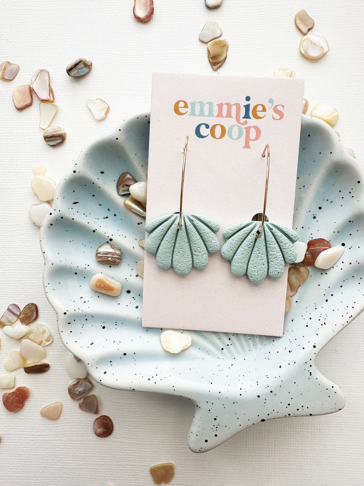mint seashell // hoops
