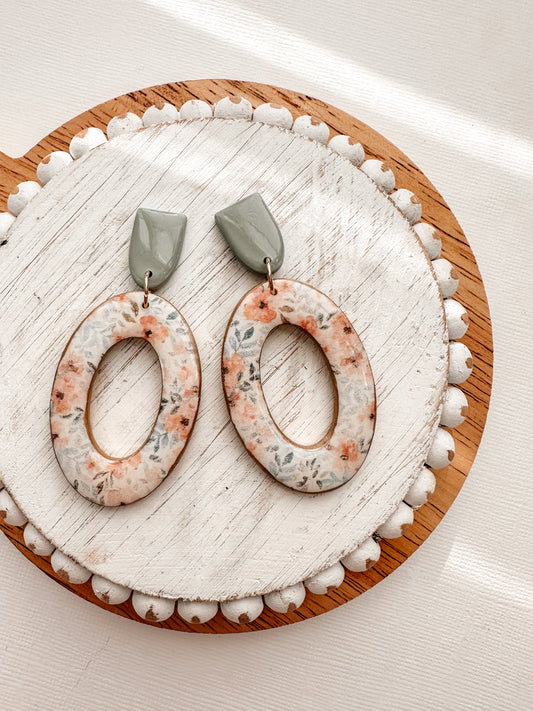 floral & green dangles // the Billie