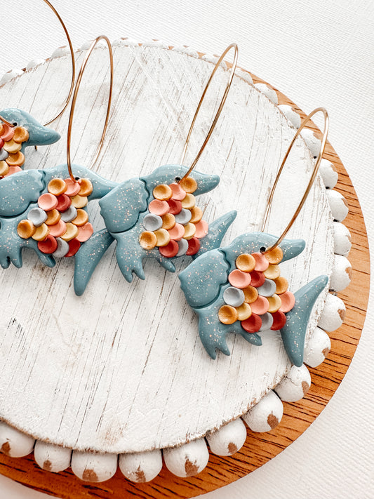 pastel rainbow fish hoops