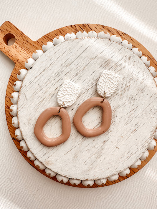 white & brown dangles // the Millie