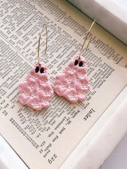 floral ghostie hoops // two colors