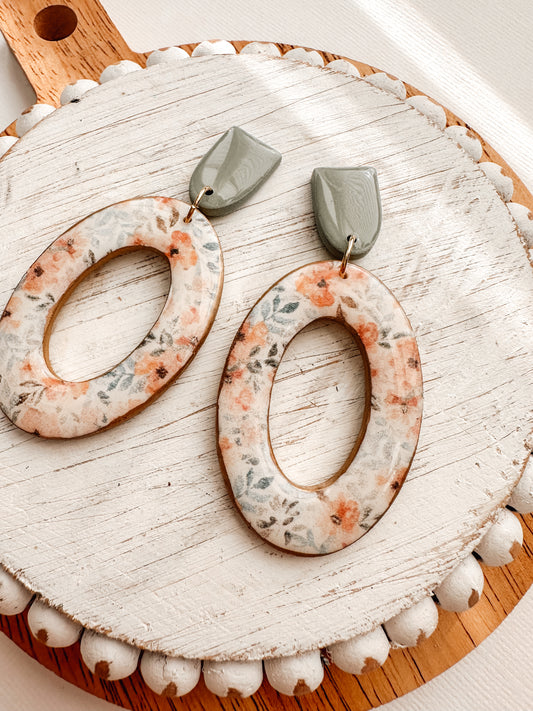 floral & green dangles // the Billie