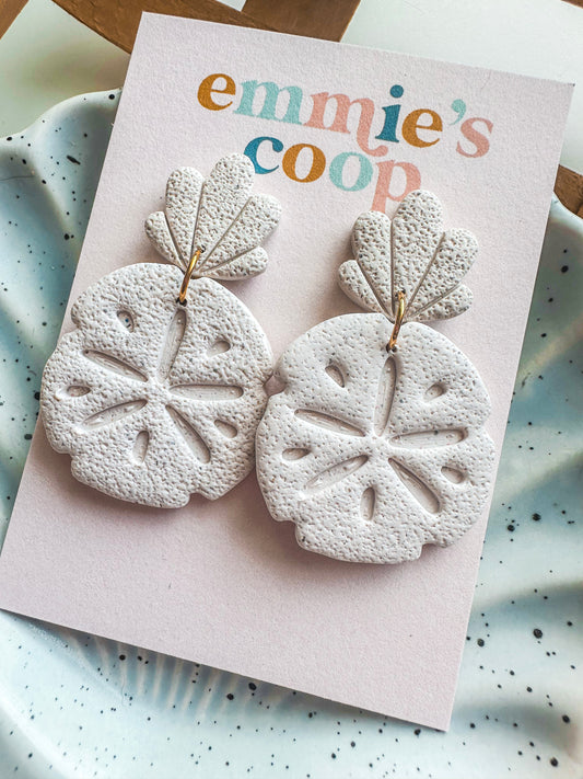 Seashell + Sand Dollar dangles